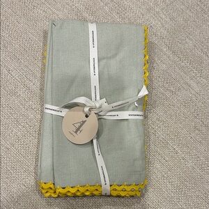 Gray and Yellow Trimmed Fabric Set
